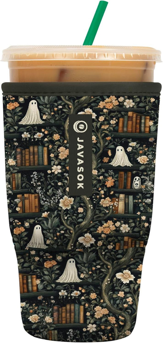 Sok It JavaSok Iced Coffee & Cold Soda Insulated Neoprene Cup Sleeve (Ghost Stories, Large: 30-32oz)