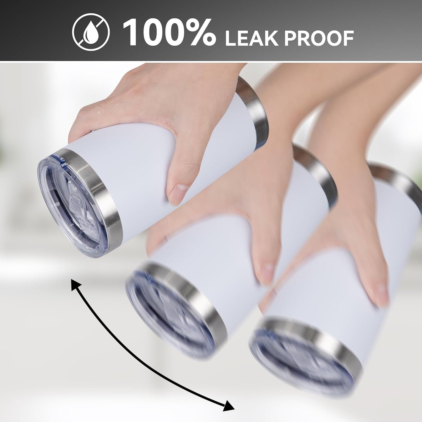 20 oz Tumbler Stainless Steel Tumblers Bulk with Lid Double Wall Insulated Coffee Tumbler Cups for Hot & Cold Drinks Powder Coated Travel Coffee Tumbler Mug Metal (White, 6 pack)