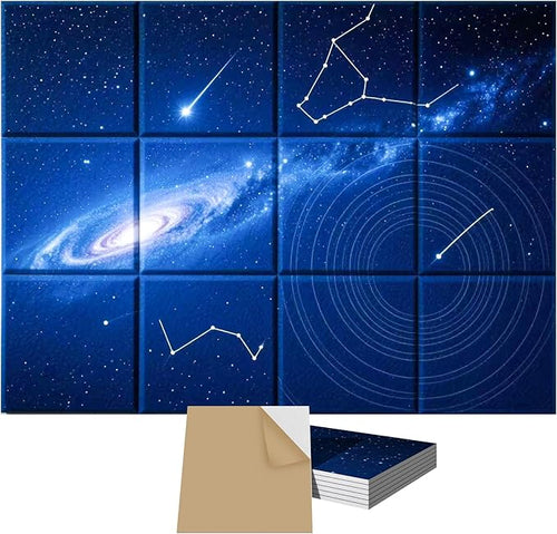 12 Pack Art Acoustic Panels, TEMGCUAM Self-Adhesive Sound Absorbing Wall Panels by Temgcuam