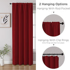 CUCRAF Red Blackout Curtains 54 inch Length 2 Panels Set, Rod Pocket Room - Image 3
