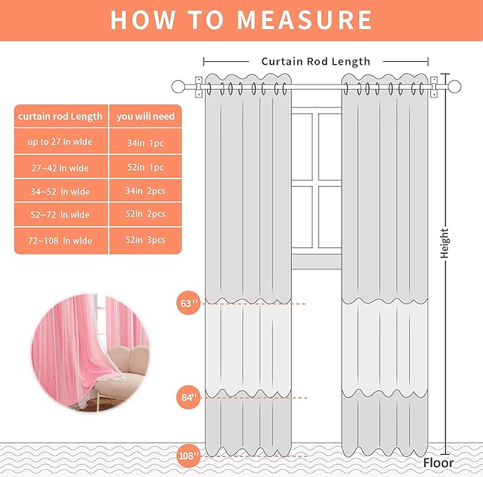 XiDi Pink Curtains for Bedroom, Girls Room Blackout Curtains, Kids Room - Image 7