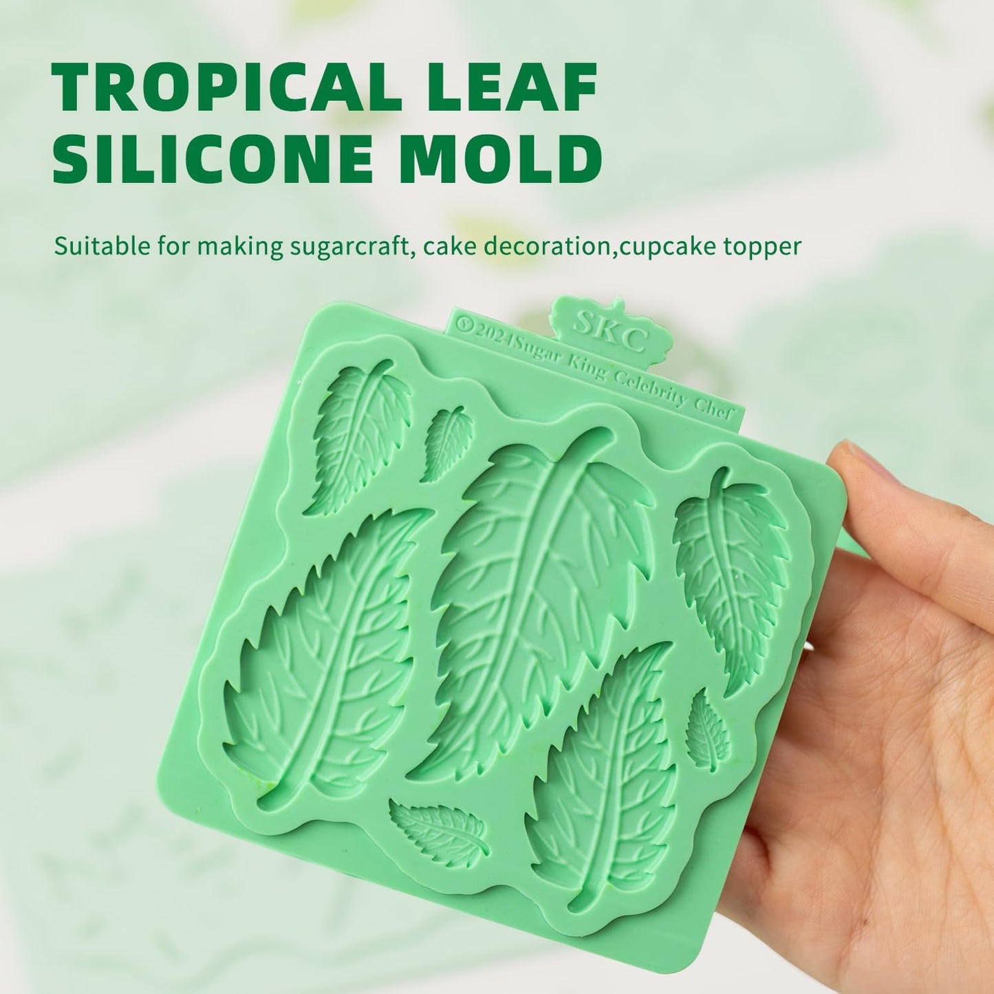 KALAIEN Leaf Molds Silicone,Leaves Chocolate Mold Leaf Fondant Molds Silicone for Clay Crafts Air Dry,3D Candy Gumpaste Moulds Set of 2