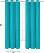 LEMOMO Teal Thermal Blackout Curtains/38 x 84 Inch/Set of 2 Panels Room - Image 10