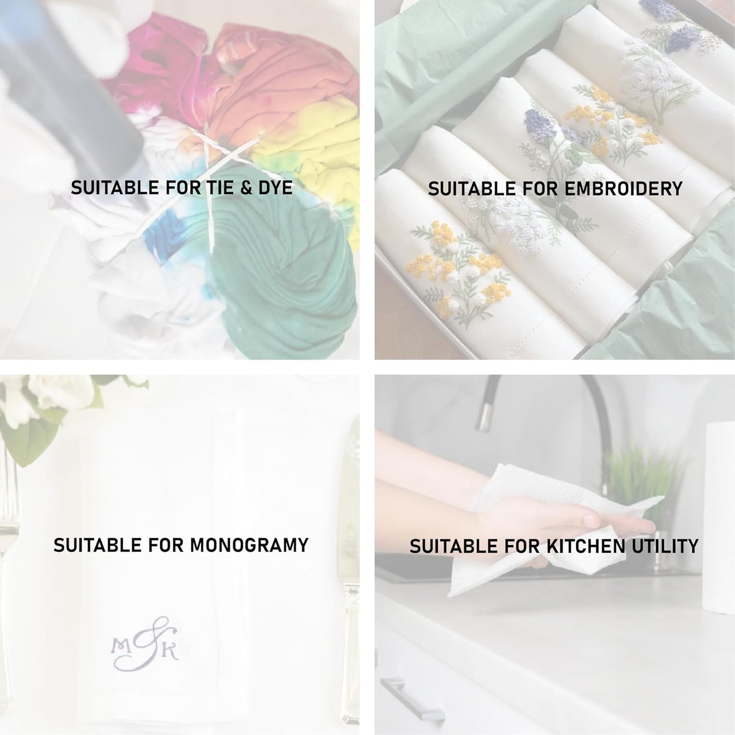 TARAN LIVING Kitchen Towels Dish Towels for Kitchen Tea Towels for Kitchen Bar Towels for Cloth Towels dishcloths - Solid 18"x28" Pack of 6 (Assorted (1), Pack of 6)