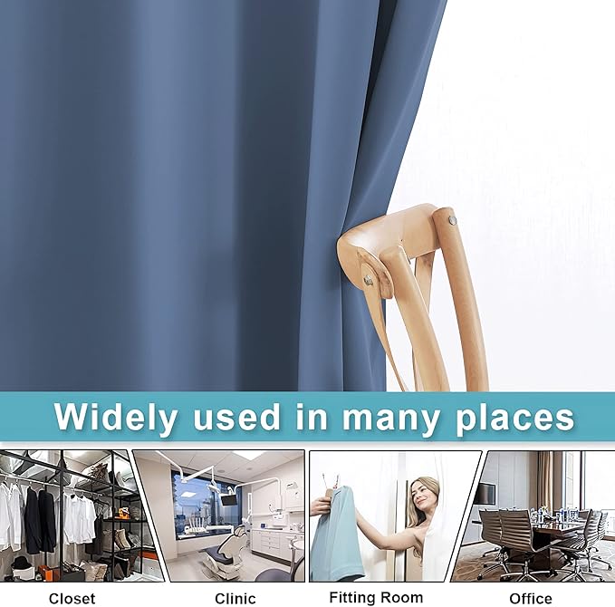 RYB HOME Privacy Room Divider Curtains Blackout Thermal Insulating Soundproof - Image 3