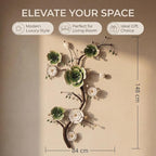 Large 3D Abstract Art Metal Flower Wall Art Main Colors Are White And Blue - Image 3