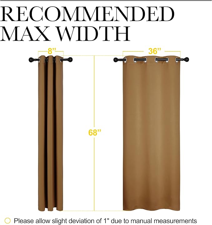 NICETOWN Sleek Blackout Curtains 68 inches Length - Image 7
