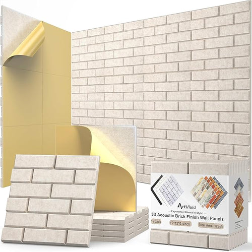 12Pack Acoustic Wall Panels, High Density Decorative Acoustic Foam Sound by ArtVivid