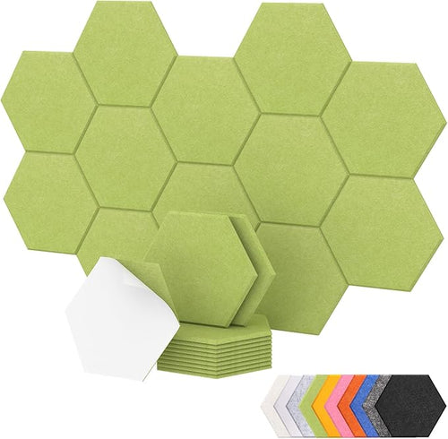 12 Pack High Density Hexagon Acoustic Panels, TONOR 12"x 10"x 0.4" Soundproof by TONOR