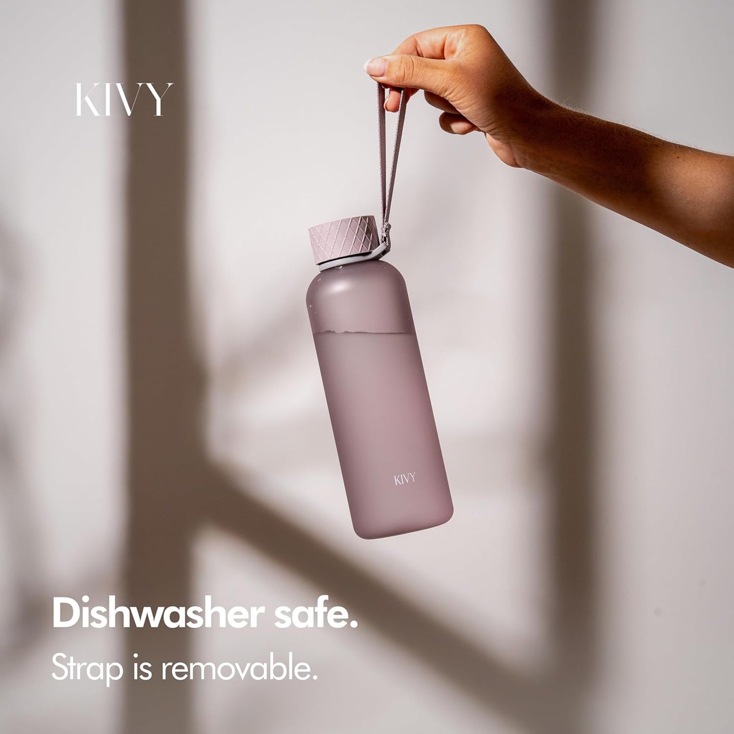KIVY Lightweight Tritan Water Bottle 22oz [Leakproof & Shatterproof] Slim 22 oz Water Bottle screw top - Reusable water bottle no straw - Cute water bottle slim - Aesthetic water bottles