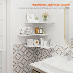Homode Corner Floating Shelves, L-Shaped Wood Hanging Storage Shelf - Image 4