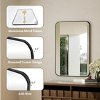 BEAUTYPEAK 30" x 48" Black Metal Frame Rectangle Vanity Mirror - Image 3