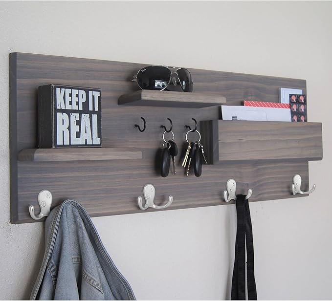 Homanu 34 Pack Coat Hooks, Heavy Duty Double Prong Coat Hooks Wall Mounted - Image 7