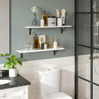 DINZI LVJ Long Wall Shelves, 24 Inch White Floating Shelves Set of 2, - Image 5