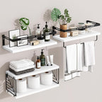 Fixwal Wall Mounted Bathroom Shelves Over Toilet, Rustic Wood Floating Shelves by Fixwal