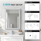 White Wood Effect Framed Wall Mirror, 24x32 Rectangle Mirror, Anti-desilvering - Image 7
