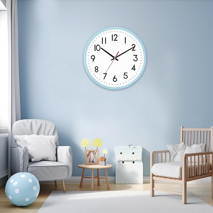 HZDHCLH Wall Clock Silent Wall Clocks Battery Operated 10 Inch Modern Non - Image 8
