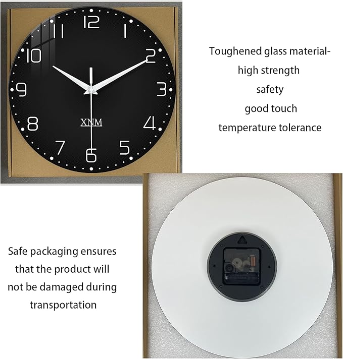 XNM Black Wall Clock for Living Room Minimalist Large Clock Battery Operated 20 - Image 8