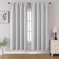 CUCRAF Grayish White Blackout Curtains 63 inch Length 2 Panels Set, Rod Pocket by CUCRAF