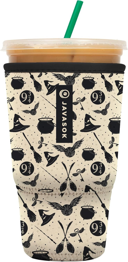 Sok It JavaSok Iced Coffee & Cold Soda Insulated Neoprene Cup Sleeve (Wizard's Walk, XLarge: 38-42oz)