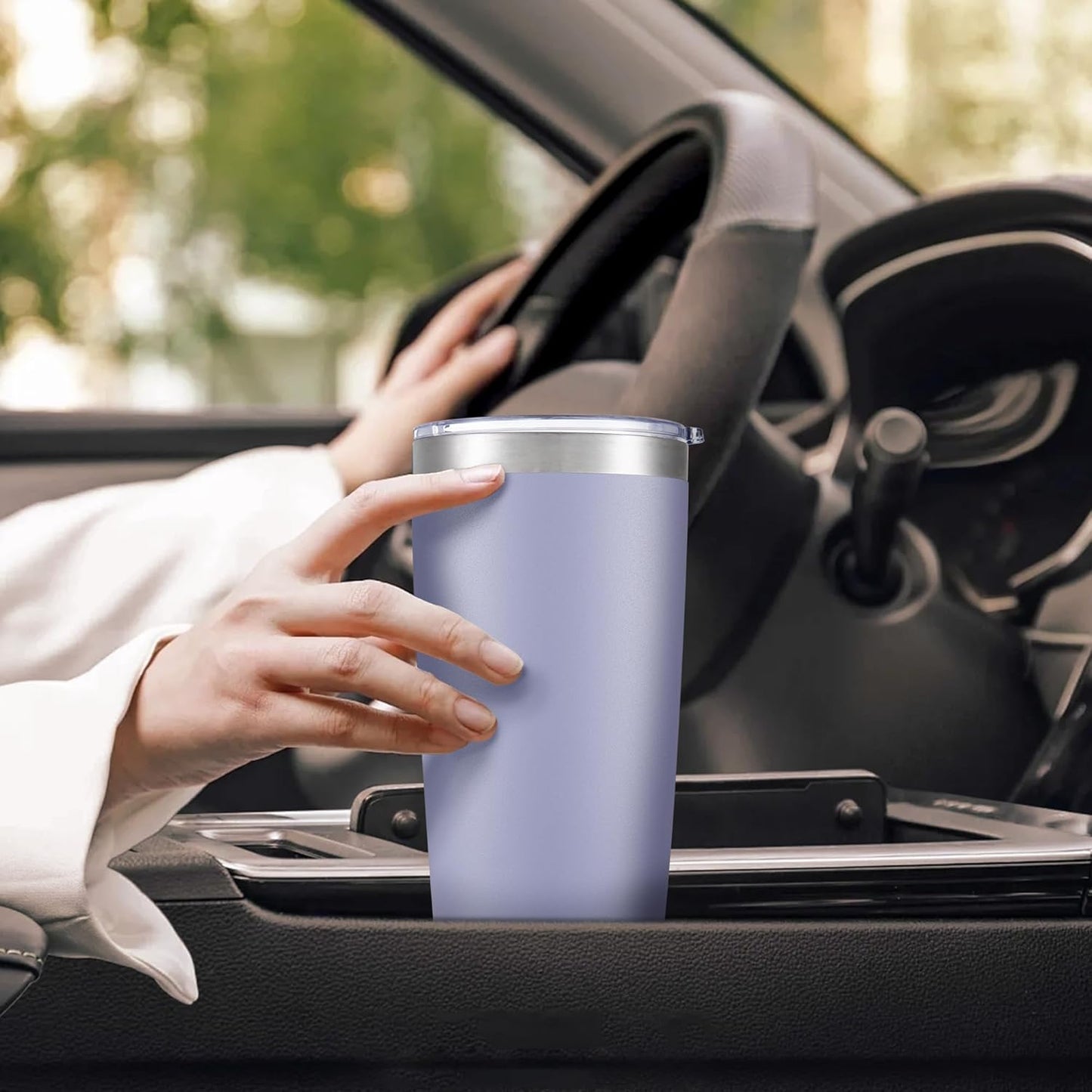 20 oz Tumbler with Lid Stainless Steel Insulated Tumblers Bulk Double Wall Vacuum Cups Powder Coated Travel Mug Keep Drinks Cold and Hot, Cosmic Lilac, 12 Pack