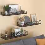 Amaoot Floating Shelves Set of 3, Home Wood Wall Shelf, Farmhouse Shelf - Image 2