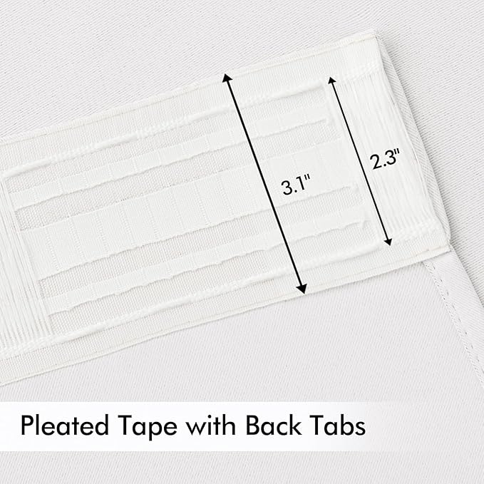 MIULEE Pure White Back Tab Blackout Curtains 84 Inch Length 2 Panels Set - Image 4