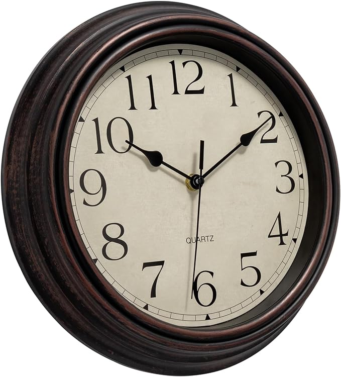 Foxtop Retro Silent Non-Ticking Round Classic Clock Quartz Decorative Battery - Image 5