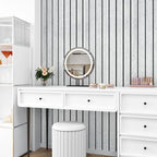 White/Grey Wood Panels for Wall Peel and Stick 3D Wood Slat Wall Panels 197"x - Image 7