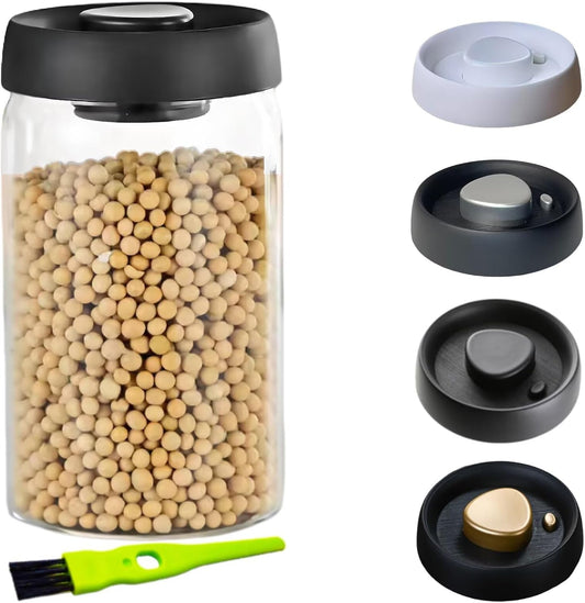 Vacuum Glass Jar with Airtight Lid,41floz/1200ml Borosilicate Glass Coffee Canister Container,Perfect for Coffee Beans & Grounds,Loose Leaf Tea,Candy,Sugar,Nuts,Spices