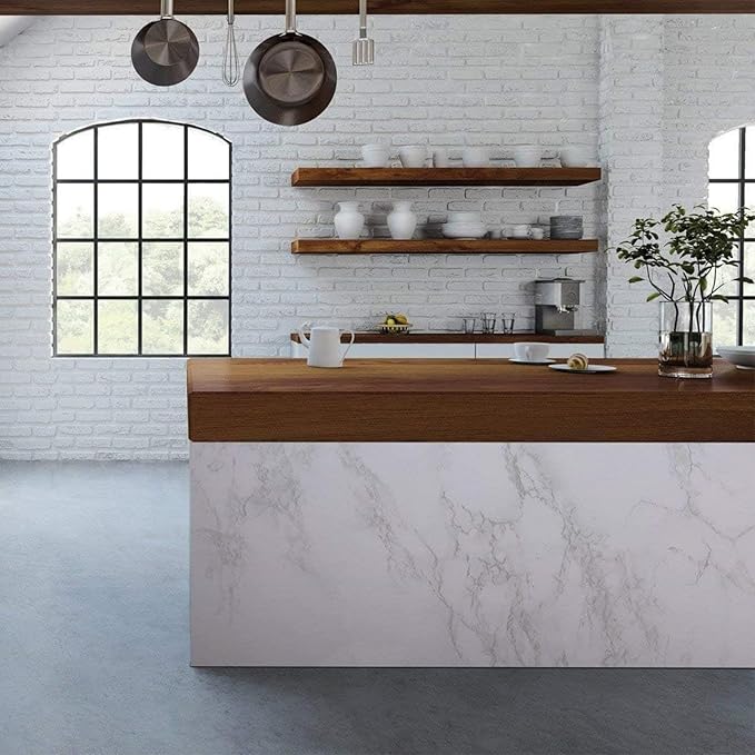 practicalWs Peel and Stick Marble Wallpaper 15.7'' x 472.4'' Marble Contact - Image 6