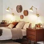 TRLIFE Wall Sconces Plug in, Dimmable Wall Sconces Brushed Brass Swing Arm Wall - Image 6
