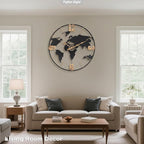 Pytha Sight 20 Inch Large Wall Clock, Modern Decorative Big World Map - Image 6