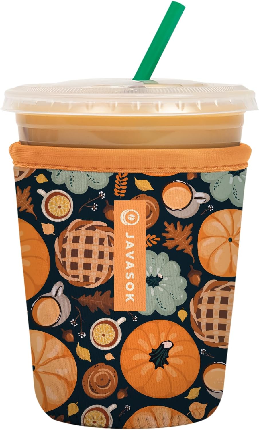 Sok It JavaSok Iced Coffee & Cold Soda Insulated Neoprene Cup Sleeve (Give Thanks, Small: 16-20oz)
