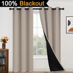 Yakamok 100% Blackout Curtains 84 Inches Long, 2 Thick Layers Heat and Full - Image 2