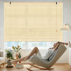 Bamboo Roman Shades, 24Wx72L Roll Up Bamboo Blind Privacy Shade - Image 2