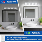 IZORRO LED Modern Bathroom Lights Fixtures, Chrome Acrylic Wall Lighting - Image 4