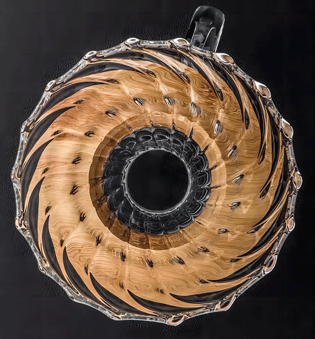 Glass Coffee Dripper/Filter - Glass Pour Over Coffee Cone with Bamboo Stand, Drip Coffee Maker Funnel Accessories for Home or Office, 1-5 Cups