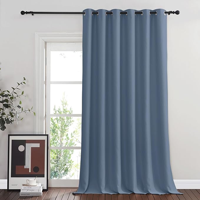 NICETOWN Room Divider Curtain 132 Inches Long, Wide Blackout Sliding Door - Image 8