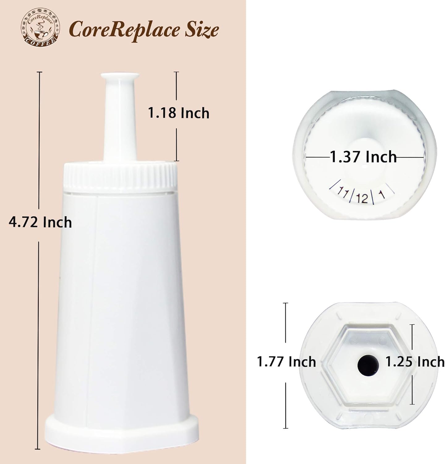 2 Pack of Replacement Water Filter for Breville Claro Swiss Espresso Coffee Machine - Compare to Part #BES008WHT0NUC1