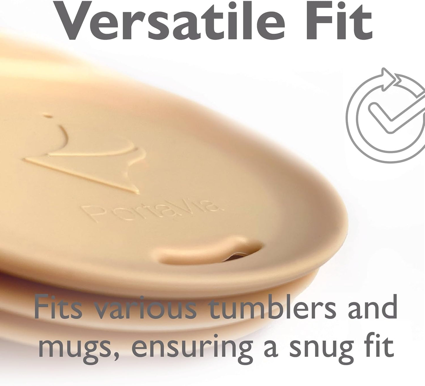 Reusable Coffee Cup Silicone Lid – Fits Most Tumbler, Water Bottle, & Ceramic Coffee Mug Between 3"-3¼" – Dishwasher-Safe Travel Mug Lid keeps your beverage in your mug (Medium - Cappuccino)