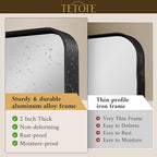 TETOTE 60 x 40 Inch Black Frame Mirror, Bathroom Vanity Mirror - Image 2