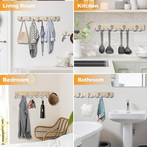 15 Pack Coat Hooks Wall Hooks for Hanging, Heavy Duty Double Prong Metal Hook - Image 2