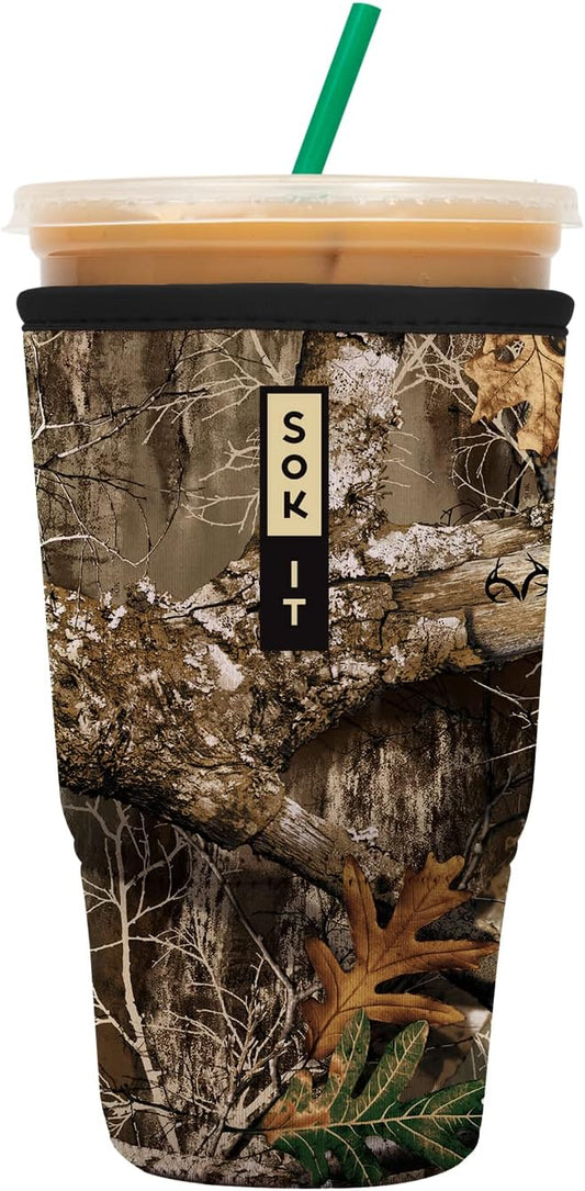 Sok It JavaSok Iced Coffee & Cold Soda Insulated Neoprene Cup Sleeve (RealTree Edge Camouflage, XLarge: 38-42oz)