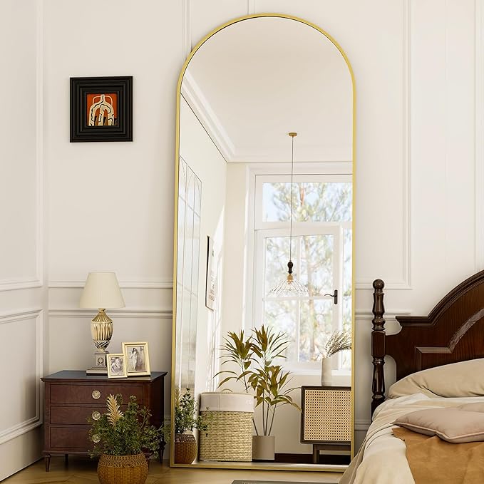 GLSLAND-21x64 inch Full Length Mirror-Aluminum Alloy Frame-Arch Mirror Full - Image 3
