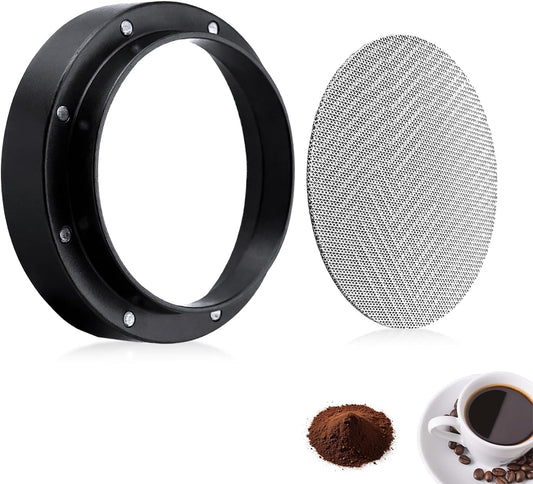 51mm Espresso Dosing Funnel and Puck Screen Set, Espresso Coffee Dosing Ring & 1.7mm 316 Stainless Steel Espresso Portafilter for Coffee Portafilter Filter Basket