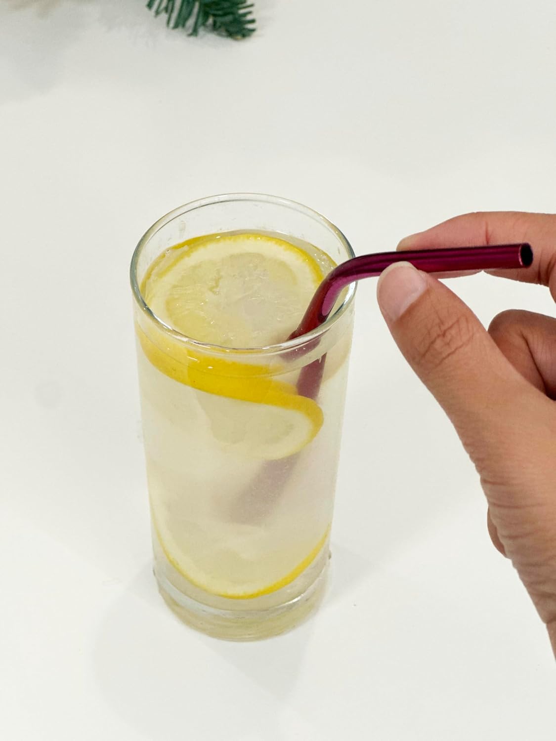 10 Pcs Stainless Steel Straws, Reusable Drinking Straws, 5 Straight + 5 Bent Metal Straws Set With 2 Pcs Cleaning Brushes (Rose Red, 10.5 Inch)