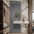 YLL YLL PVC Slat Wall Panel Peel and Stick 118"x 15.7" Faux Grey Wood Grain - Image 2