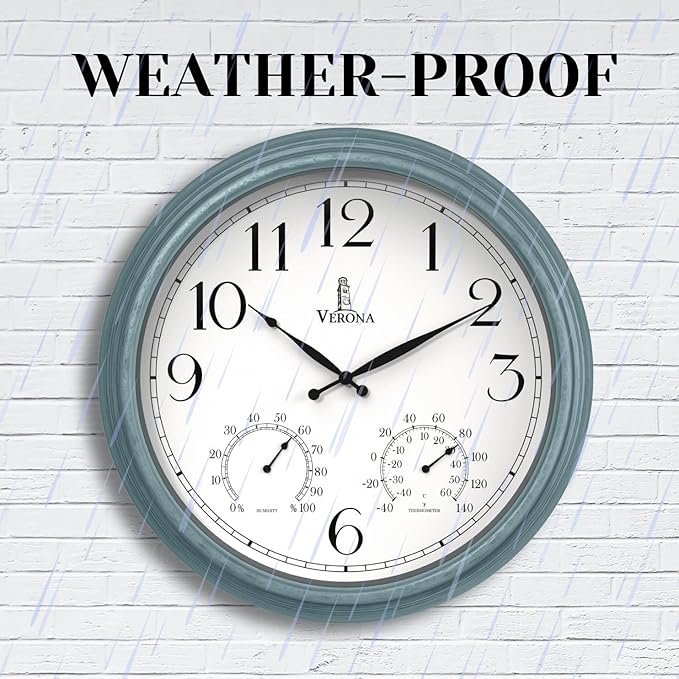18 inch Outdoor Clocks for Patio Large Waterproof - Image 5