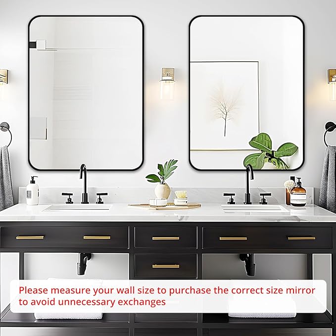 Fabuday Black Bathroom Mirror for Over Sink - Image 2